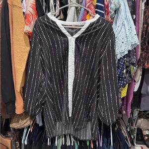 Black and White Striped Blouse